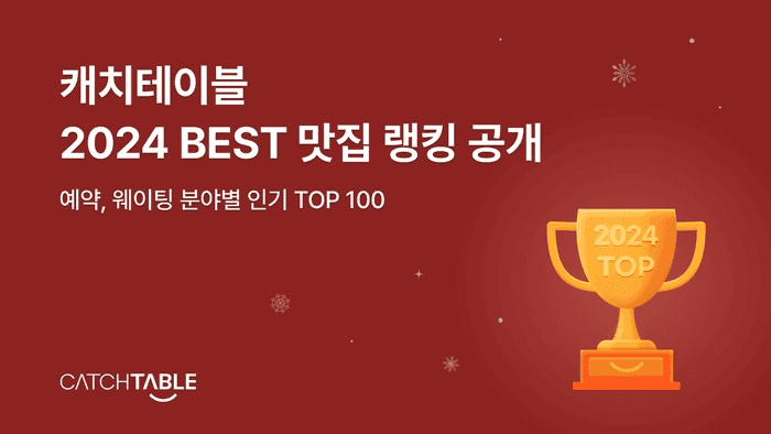 캐치테이블, 2024년 인기 맛집 랭킹 공개 – “연말 예약 &amp; 웨이팅 핫플레이스 모아보기”